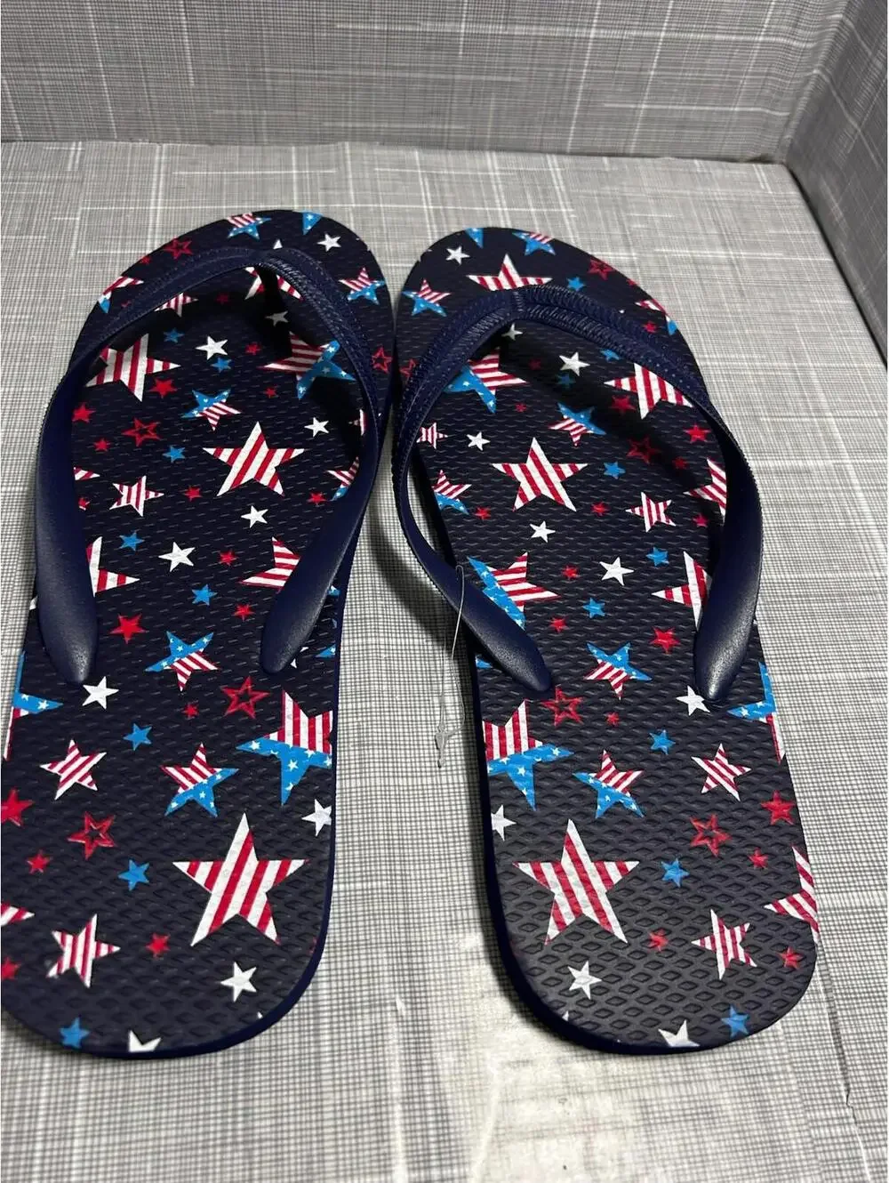 O’rageous Stars & Stripes Flip Flops Navy Red White Adult Size 12 NWOT